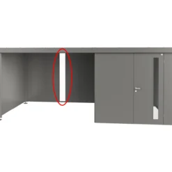 Biohort akryl glasspanel for sidetak for redskapsbod neo, kvartsgrå metallic