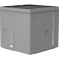 Biohort ekstra dør redskapsbod neo, sølv metallic