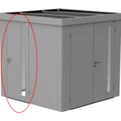 Biohort ekstra dør redskapsbod neo, sølv metallic