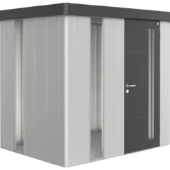 Biohort farget panel laget av akrylglass redskapsbod neo, sølv metallic