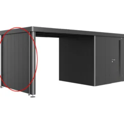 Biohort sidevegg for redskapsbod neo 2a/2b/2c/2d mørk grå metallic