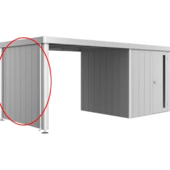 Biohort sidevegg for sidetak for redskapsbod neo 2a/2b/2c/2d sølv metallic