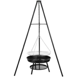 Bålpanne tripod 52cm m/grillrist