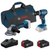 Bosch verktøysett gsb18v-45 gws18v-8 2x4ah gal