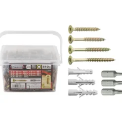 Connex skruer m/ rawplugs & bits 510 stk