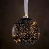 Day glasskule sort d12cm m/15 led