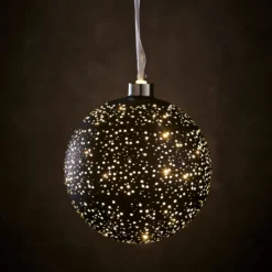 Day glasskule sort d15cm m/20 led
