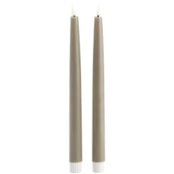 Day led lys m/3d flamme 2stk 29cm grå