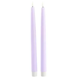 Day led lys m/3d flamme 2stk 29cm lavender