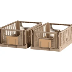 Day sammenleggbar kasse 2stk 25x16.5x10cm brun