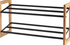 Day skohylle m/2 hyller 65,5x23x35 cm bambus/sort