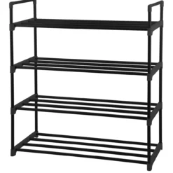 Day skohylle m/4hyller 65x30x74cm sort