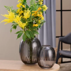 Day vase oval ø16cm h19.5cm glass grå