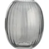 Day vase oval ø19,5cm h24cm glass grå