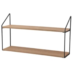 Day vegghylle m/2hyller 60x15x33cm tre