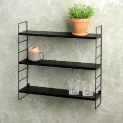 Day vegghylle 58x16x58 cm sort