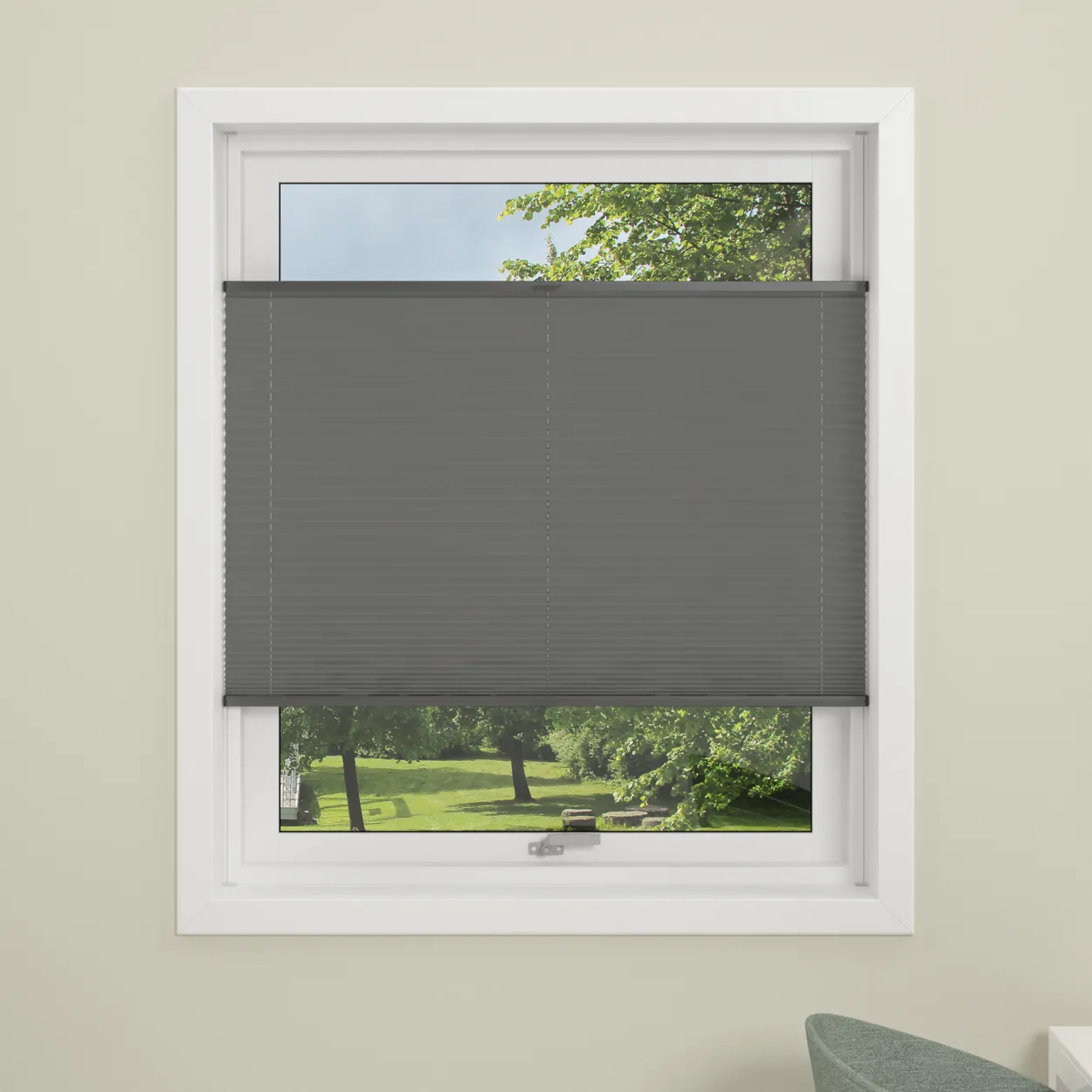 Debel plisségardin flex lysdempende grå 90x210