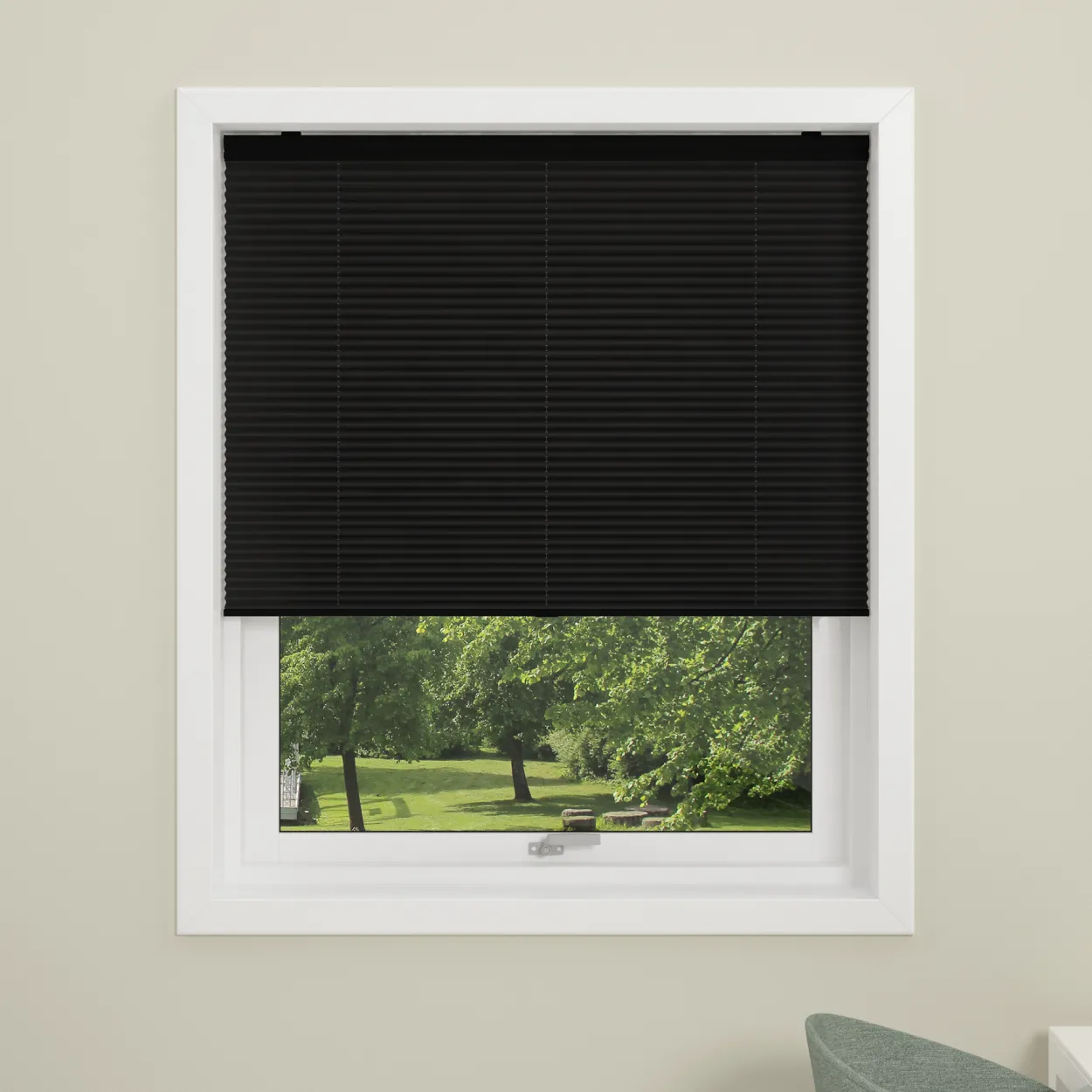 Debel plissé touch lysdempende 130x160, sort
