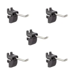 Elfa garage+ kort rett krok 5/pk matt grå