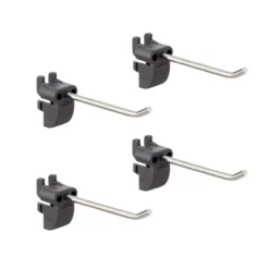 Elfa garage+ lang rett krok 4/pk matt grå