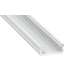 Elitech alu profil hvit 200x6,3x16mm inkl lokk - endelokk og 2 klips