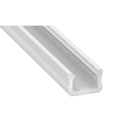 Elitech alu profil hvit 200x8x12mm inkl lokk - endelokk og 2 klips