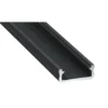 Elitech alu profil sort 200x6,3x16mm inkl lokk - endelokk og 2 klips