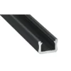 Elitech alu profil sort 200x8x12mm inkl lokk - endelokk og 2 klips