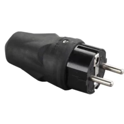 Elitech støpsel m/j gummi ip44 sort