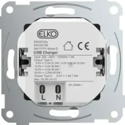 Elko plus usb pd a+c lader 45w sort