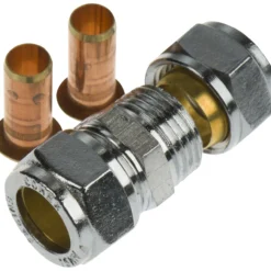 Fix-pro skjøteunion 15mm til pex-rør forkrommet