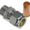 Fix-pro tippunion 12mm x 3/8" til kobberrør forkrommet