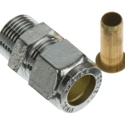 Fix-pro tippunion 12mm x 3/8" til pex-rør forkrommet