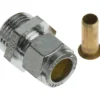 Fix-pro tippunion 12mm x 1/2" til pex-rør forkrommet