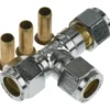 Fix-pro t-rør 12mm til pex-rør forkrommet