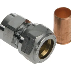 Fix-pro union 15mm x 3/8" til kobberrør forkrommet