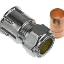 Fix-pro union 15mm x 1/2" til kobberrør forkrommet