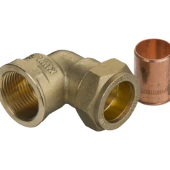 Fix-pro vinkel m/muffe 22mm x 3/4" til kobberrør