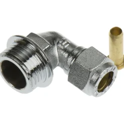 Fix-pro vinkel m/nippel 10mm x 1/2" til pex-rør forkrommet