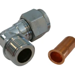 Fix-pro vinkel m/nippel 12mm x 3/8" til kobberrør forkrommet