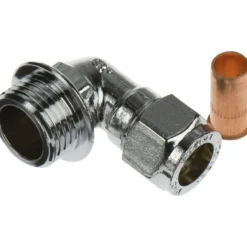 Fix-pro vinkel m/nippel 12mm x 1/2" til kobberrør forkrommet