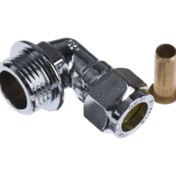 Fix-pro vinkel m/nippel 12mm x 1/2" til pex-rør forkrommet