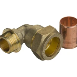 Fix-pro vinkel m/nippel 22mm x 1/2" til kobberrør