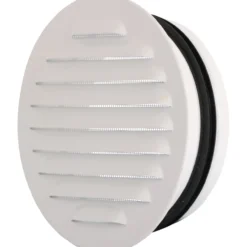 Flexit rund stålrist m/stuss ø125mm hvit