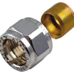 Fonta halvkobling 10mm x 1/2" forkrommet cu