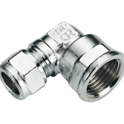 Fonta vinkel m/muffe 15mm x 1/2" forkrommet cu