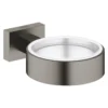 Grohe essentials cube holder for glass/såpeskål børstet hard grafitt