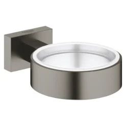 Grohe essentials cube holder for glass/såpeskål børstet hard grafitt