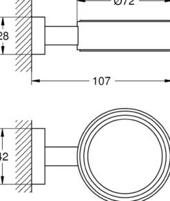 Grohe essentials cube holder for glass/såpeskål krom