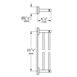 Grohe essentials dobbel håndklestang 600 hard grafitt
